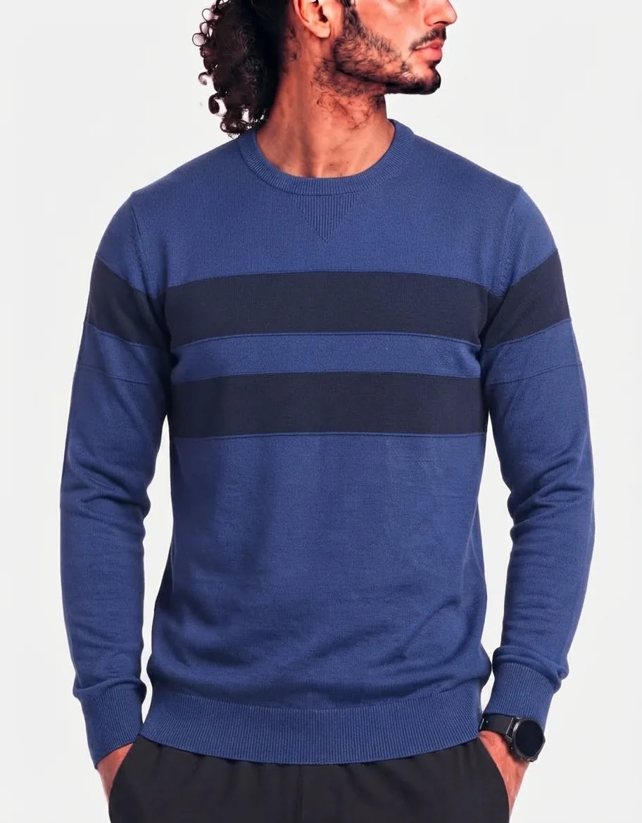 Preloved Men Polyester Blue Navy Sweater L