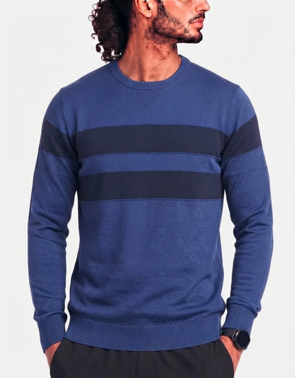 Preloved Men Polyester Blue Navy Sweater L