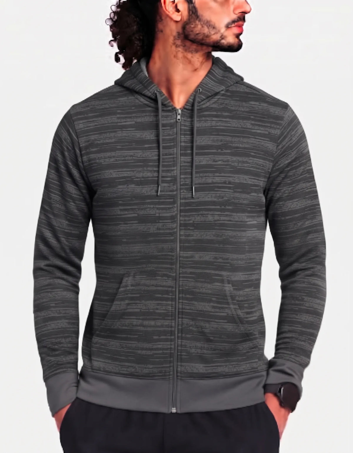 Xersion Men Cotton Gray Zipper L