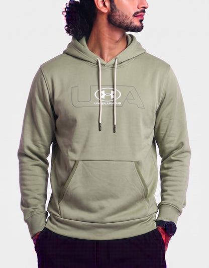 Under Armour Men Cotton Fleece Green Hoodie S