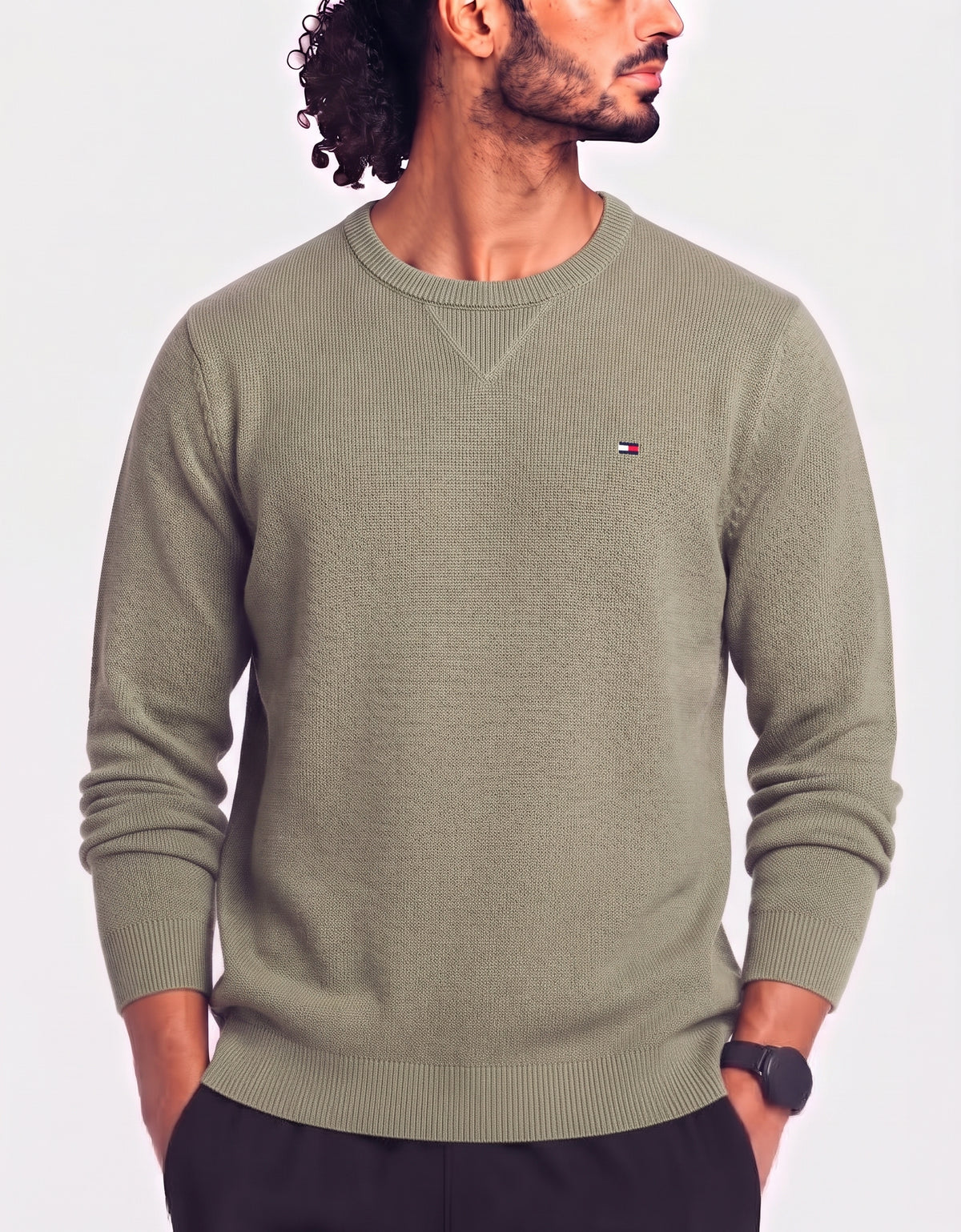 Tommy Hilfiger Men Green Sweater M