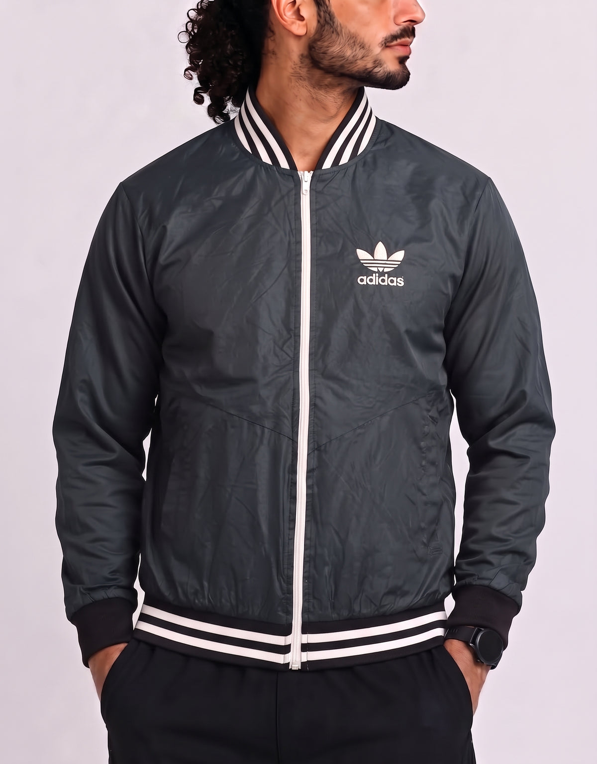 Adidas Sport Gray Men Windbreaker XS