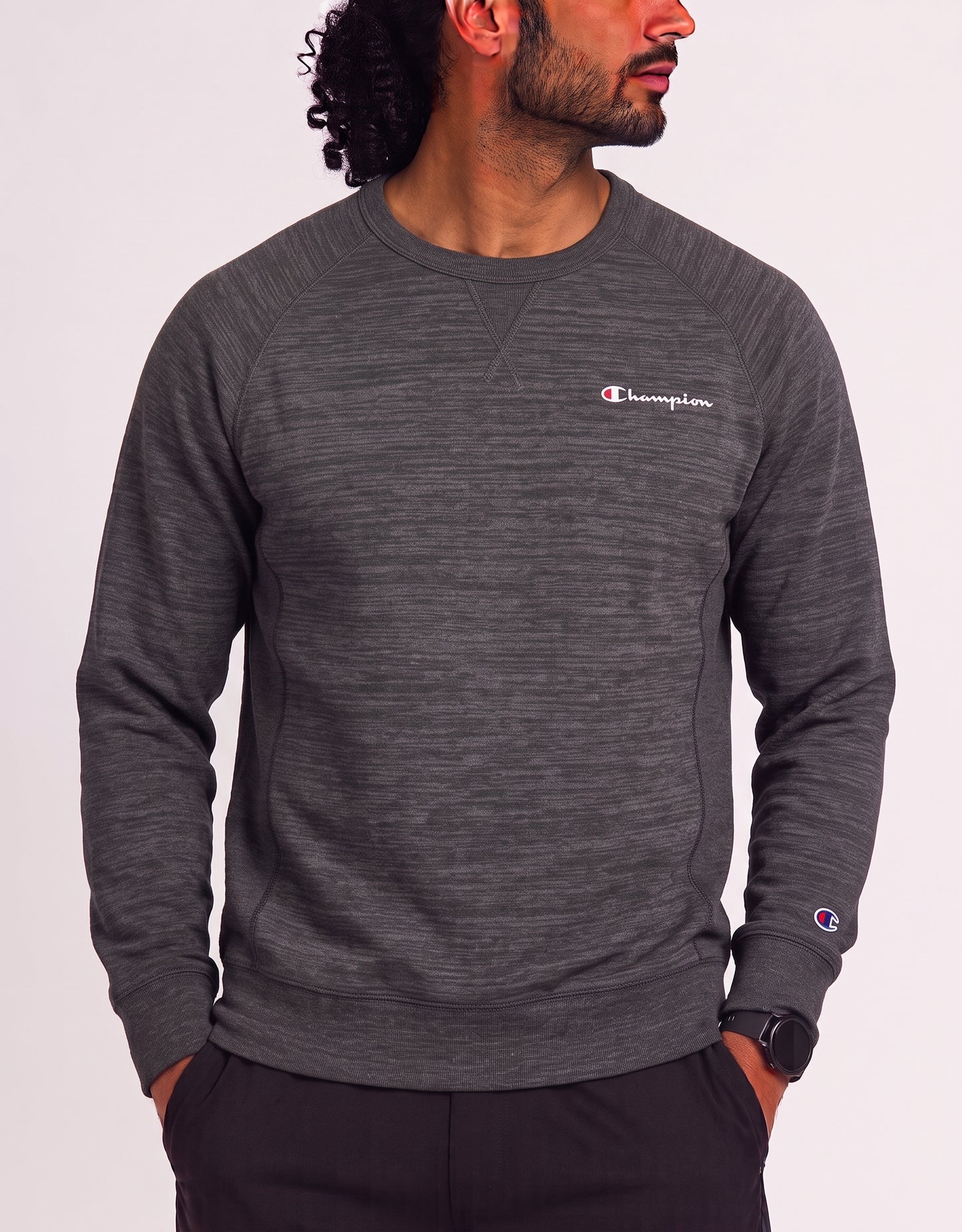 Champion Men Cotton Gray Sweatshirt L
