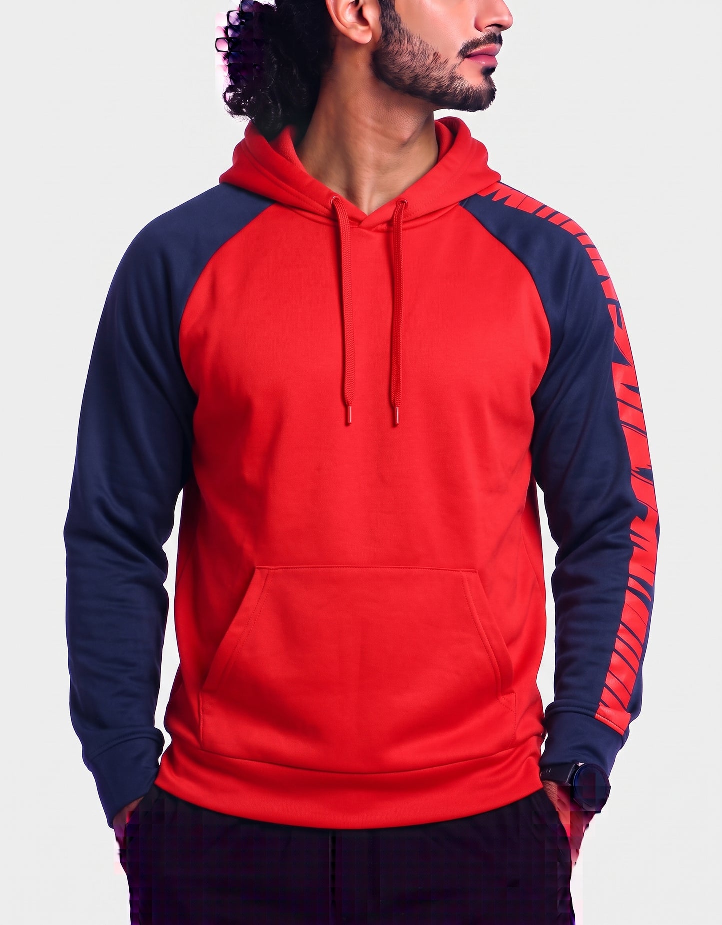 Nike Men Cotton Fleece Red Hoodie S