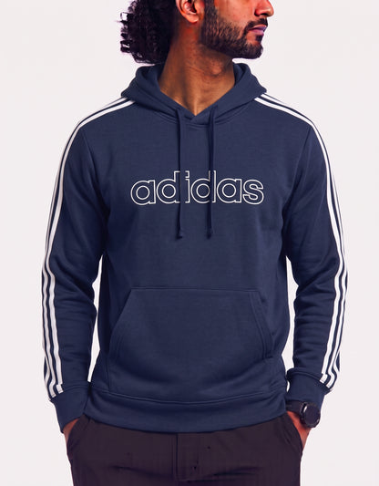 Adidas Men Cotton Fleece Blue Hoodie M