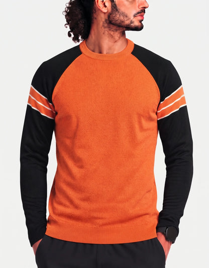 Driving Force Men Cotton Orange Black Sweater L