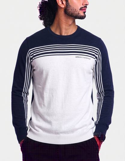 Armani Exchange Men Cotton Fleece Blue Sweatshirt L