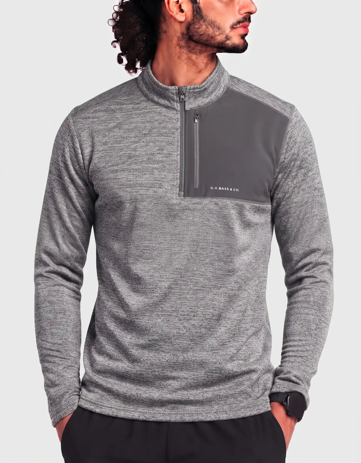 G.H. Bass & Co Men Polyester Gray Sweatshirt XL