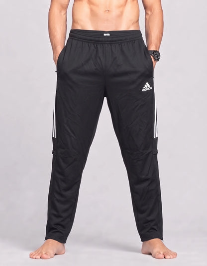 Adidas Men Polyester Navy Black Sport Trouser XL