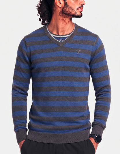 Sunice Men Cotton Blue Gray Sweatshirt S