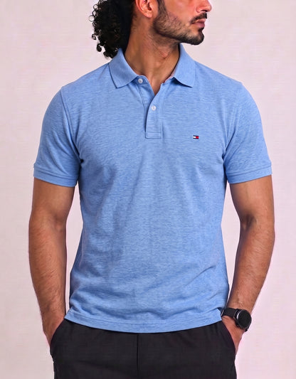 Tommy Hilfiger Men Blue Cotton Polo T Shirt M