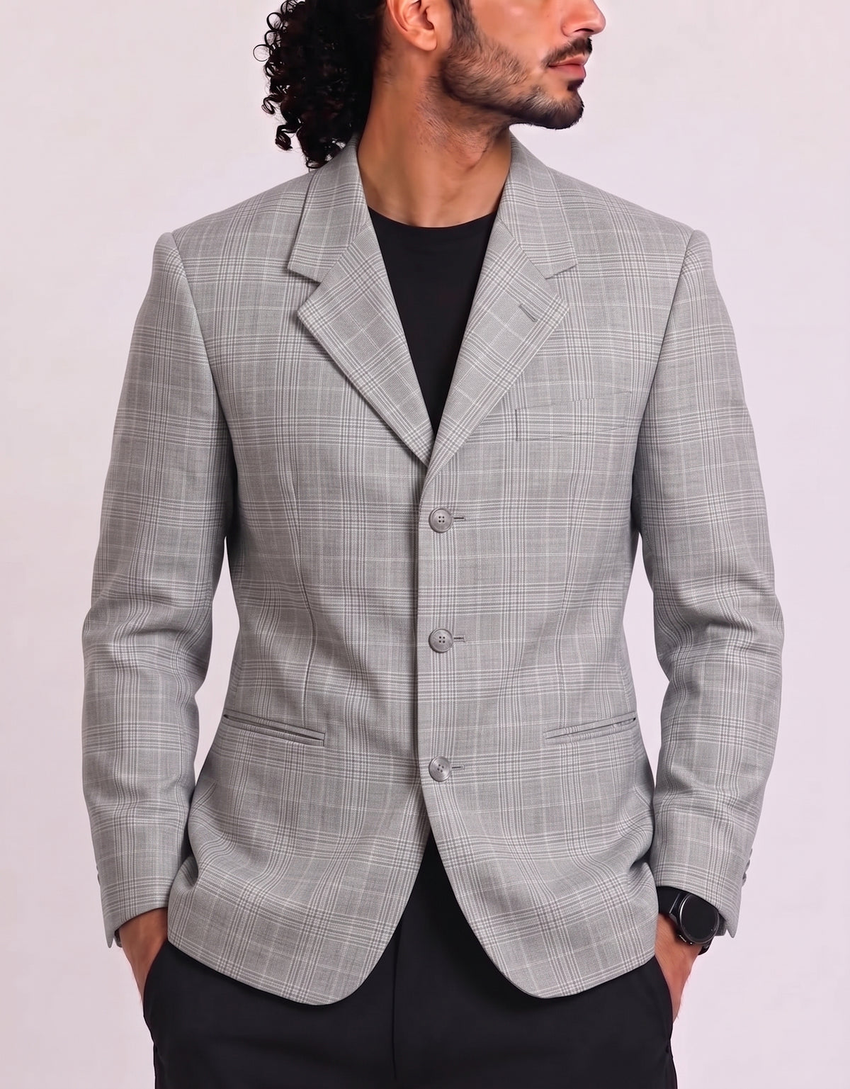 Harry Rosen Men Cotton Gray Coat M