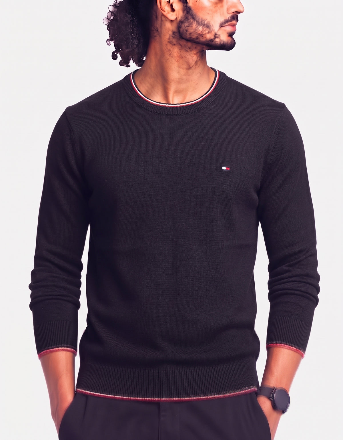 Tommy Hilfiger Men Black Sweater L