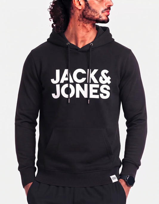 Jack & Jones Men Cotton Black Hoodie S