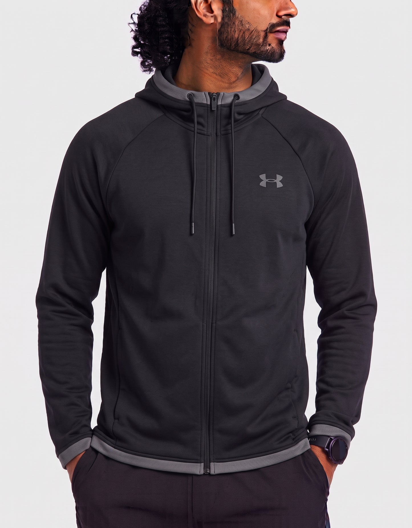 Under Armour Men Cotton Black Zipper S