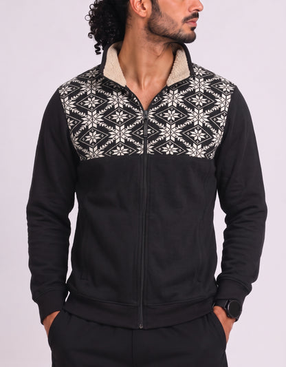 L.L.Bean Men Cotton Fleece Black Sweatshirt  M