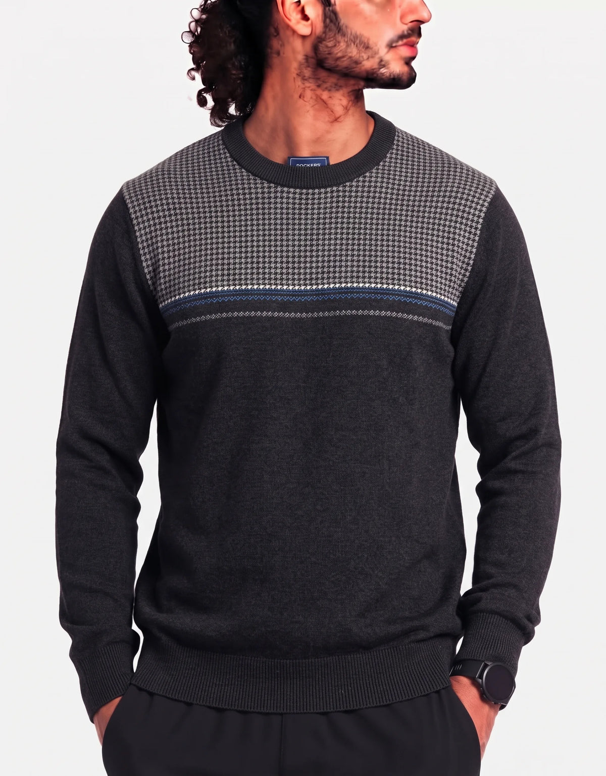 Dockers Men Acrylic Black Sweater 2XL
