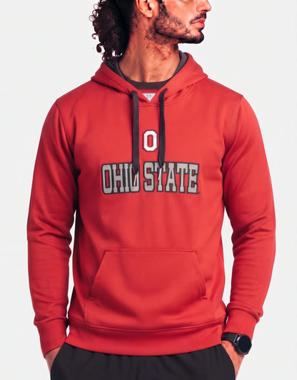 Varsity Men Polyester Red Orange Hoodie L