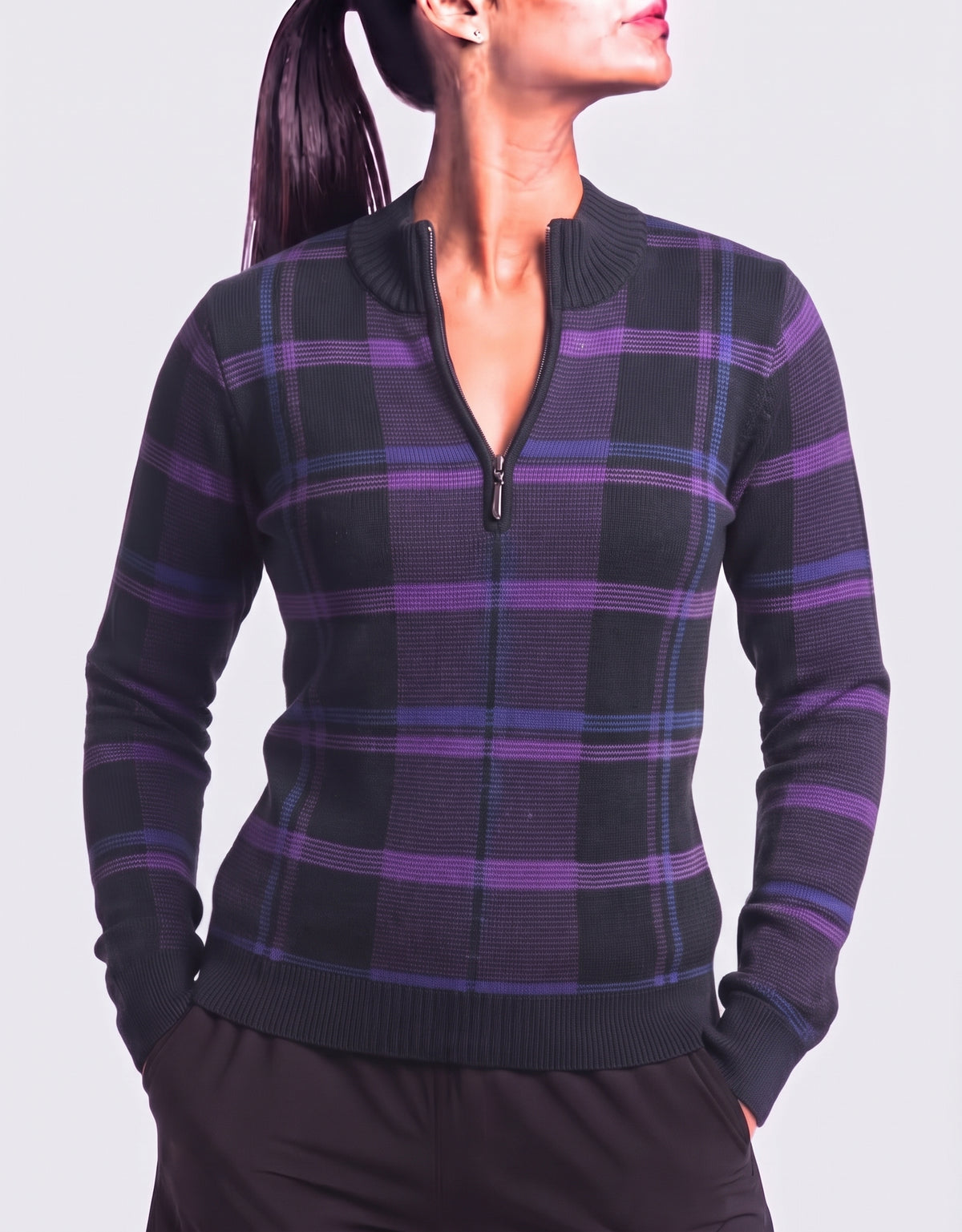 Ralph Lauren Women Cotton Fleece Purple Sweater XL