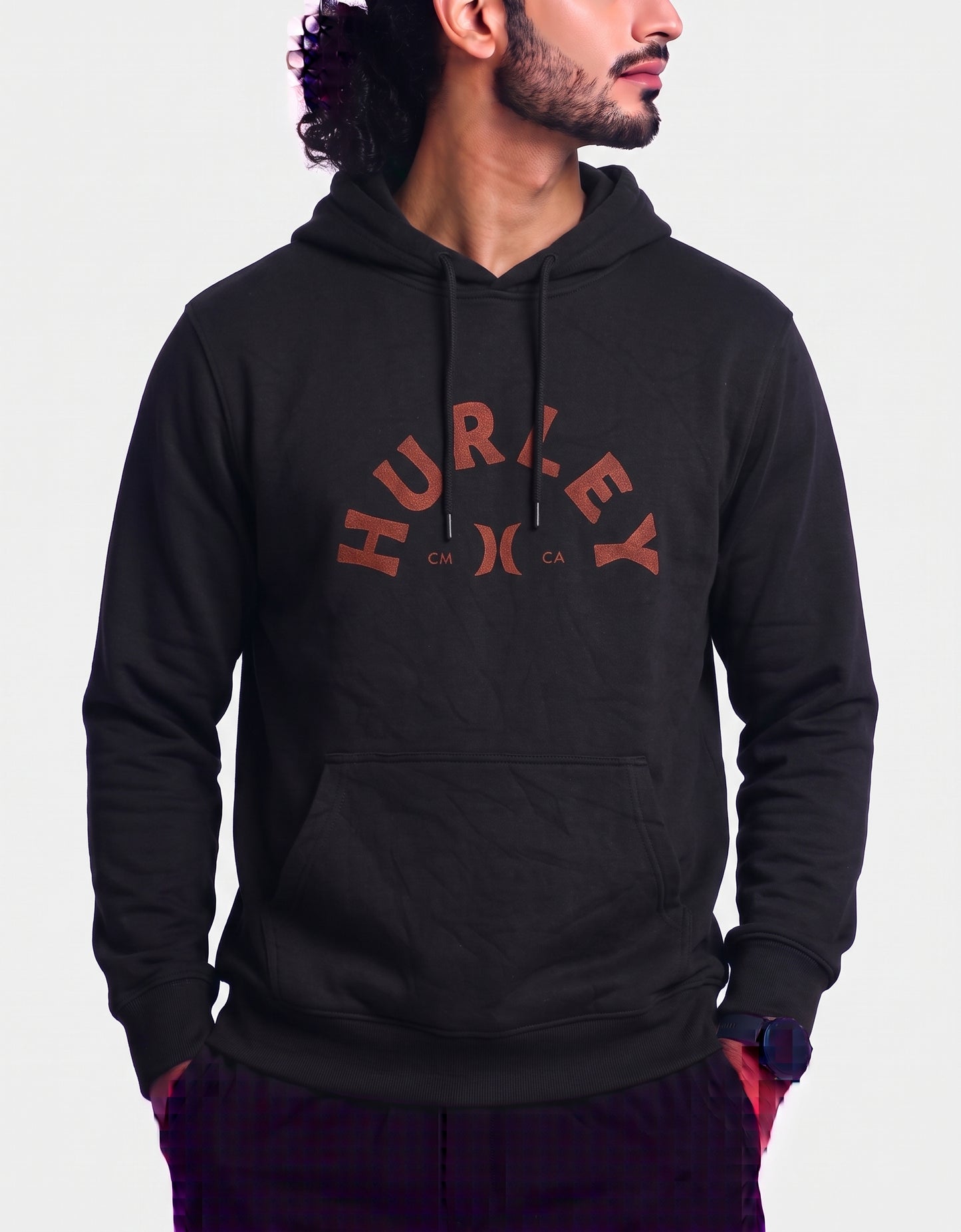 Hurley Men Cotton Fleece Black Hoodie S