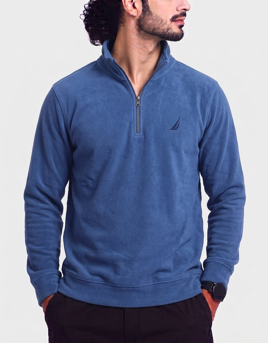 Nautica Men Cotton Fleece Blue Sweatshirt XL