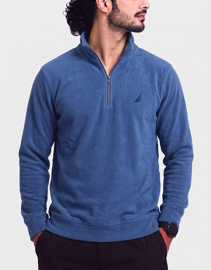 Nautica Men Cotton Fleece Blue Sweatshirt XL
