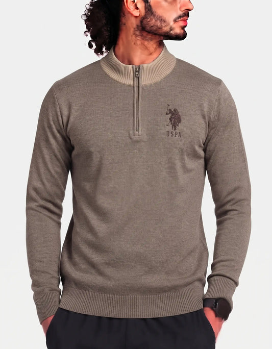 Polo U.S. Assn Men Knit Beige Sweater L