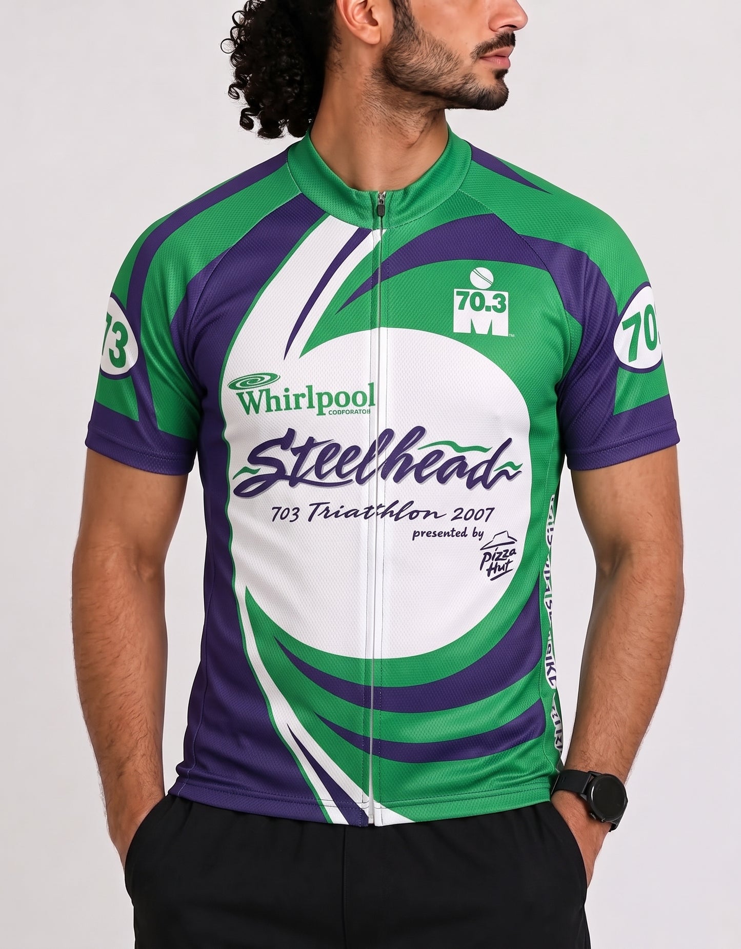 Rising Sun Men Sport Green Cycling T Shirt L
