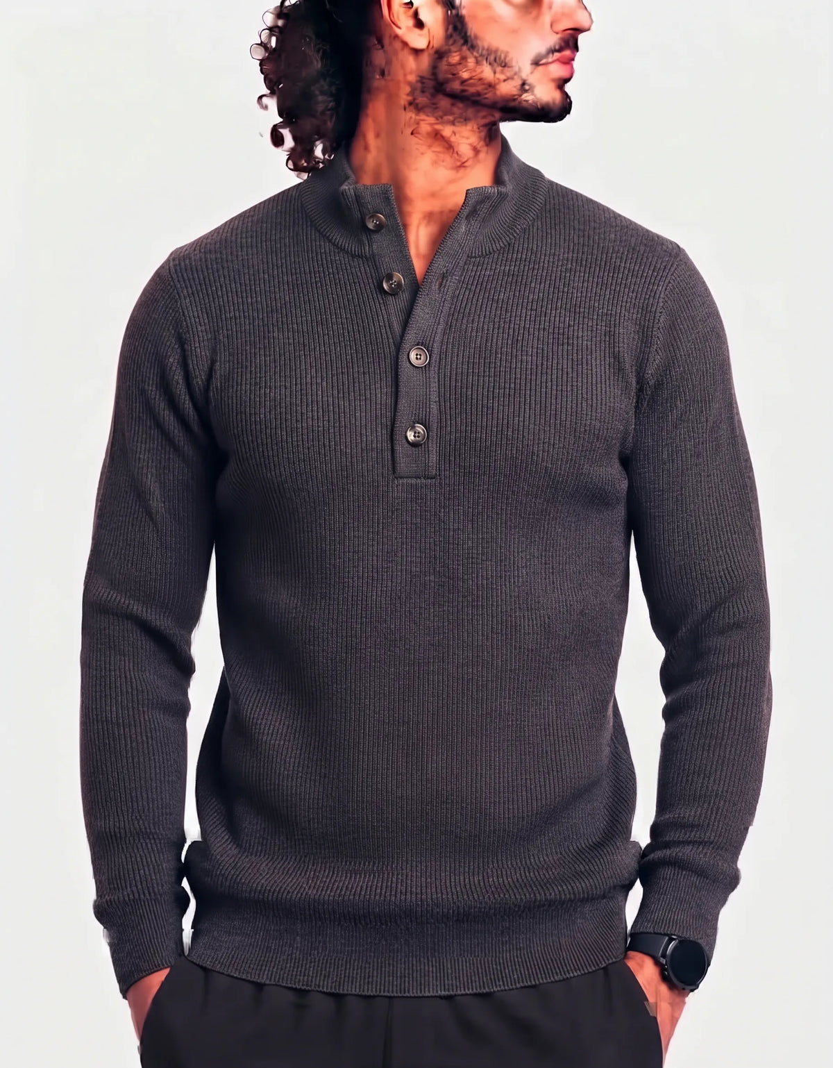 Saint James Men Cotton Navy Brown Sweater M