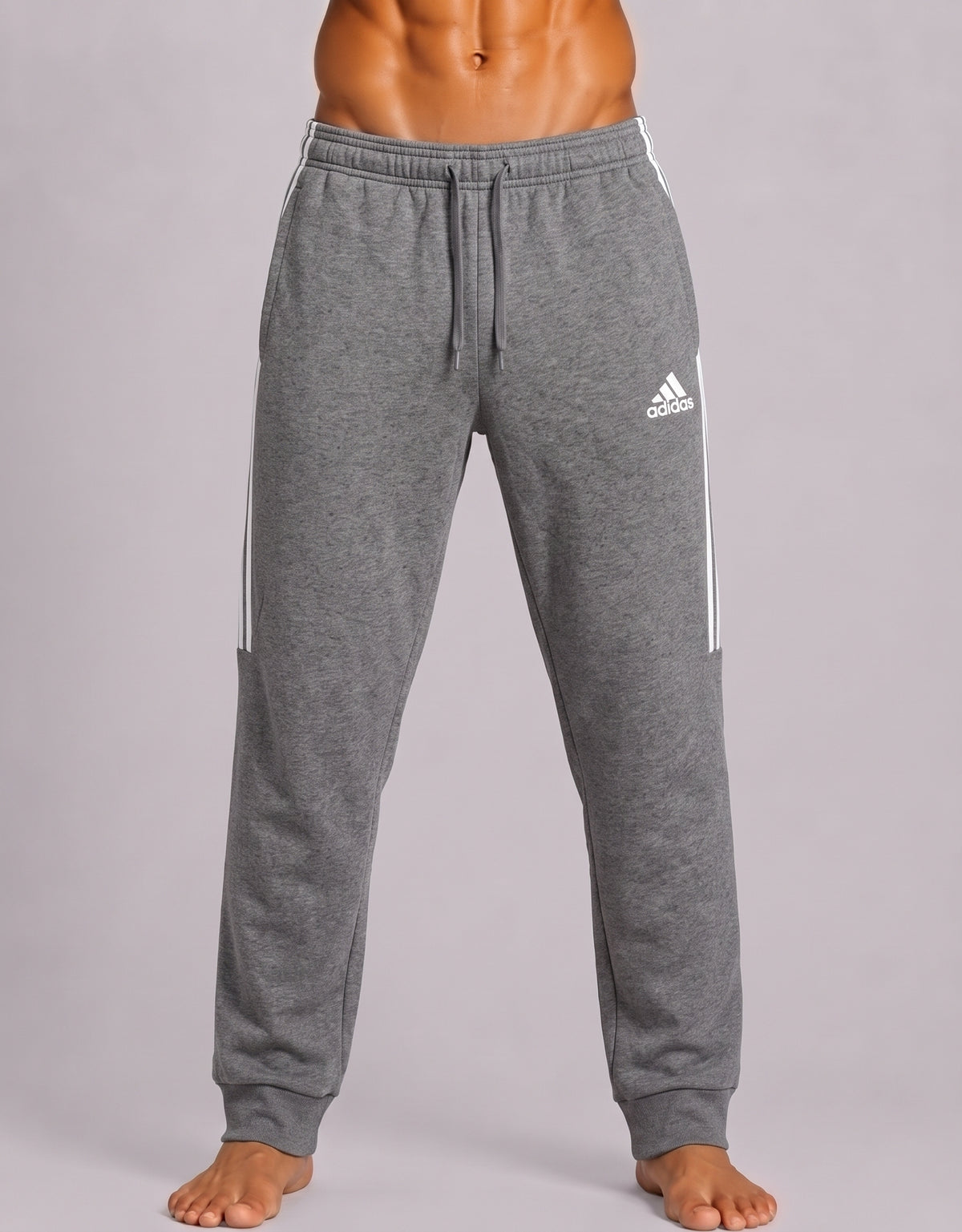 Adidas Men Cotton Gray Trouser M