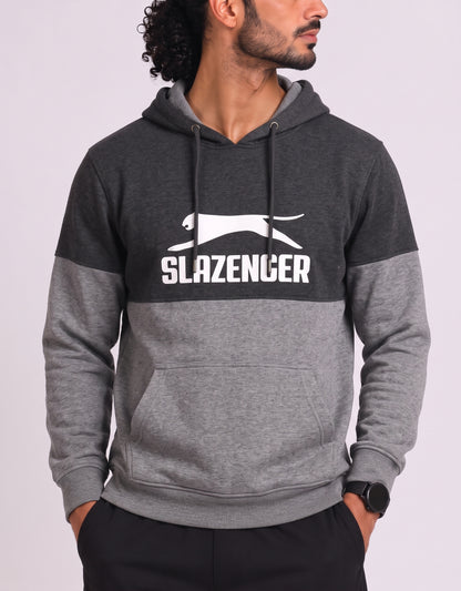 Slazenger Men Cotton Fleece Gray Hoodie L