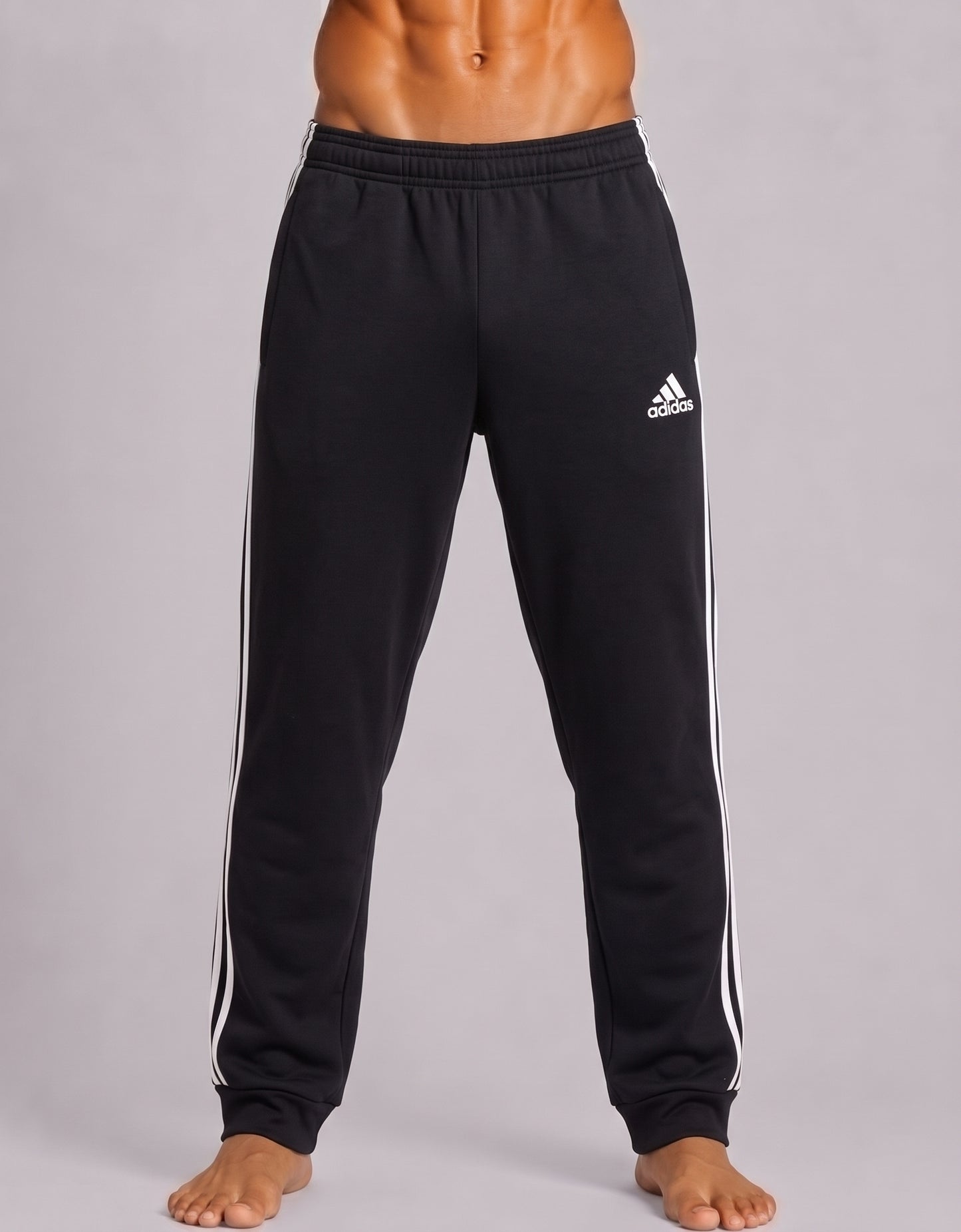Adidas Men Cotton Black Trouser L