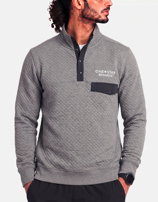 One Star Rewards Men Polyester Gray Beige Sweatshirt L