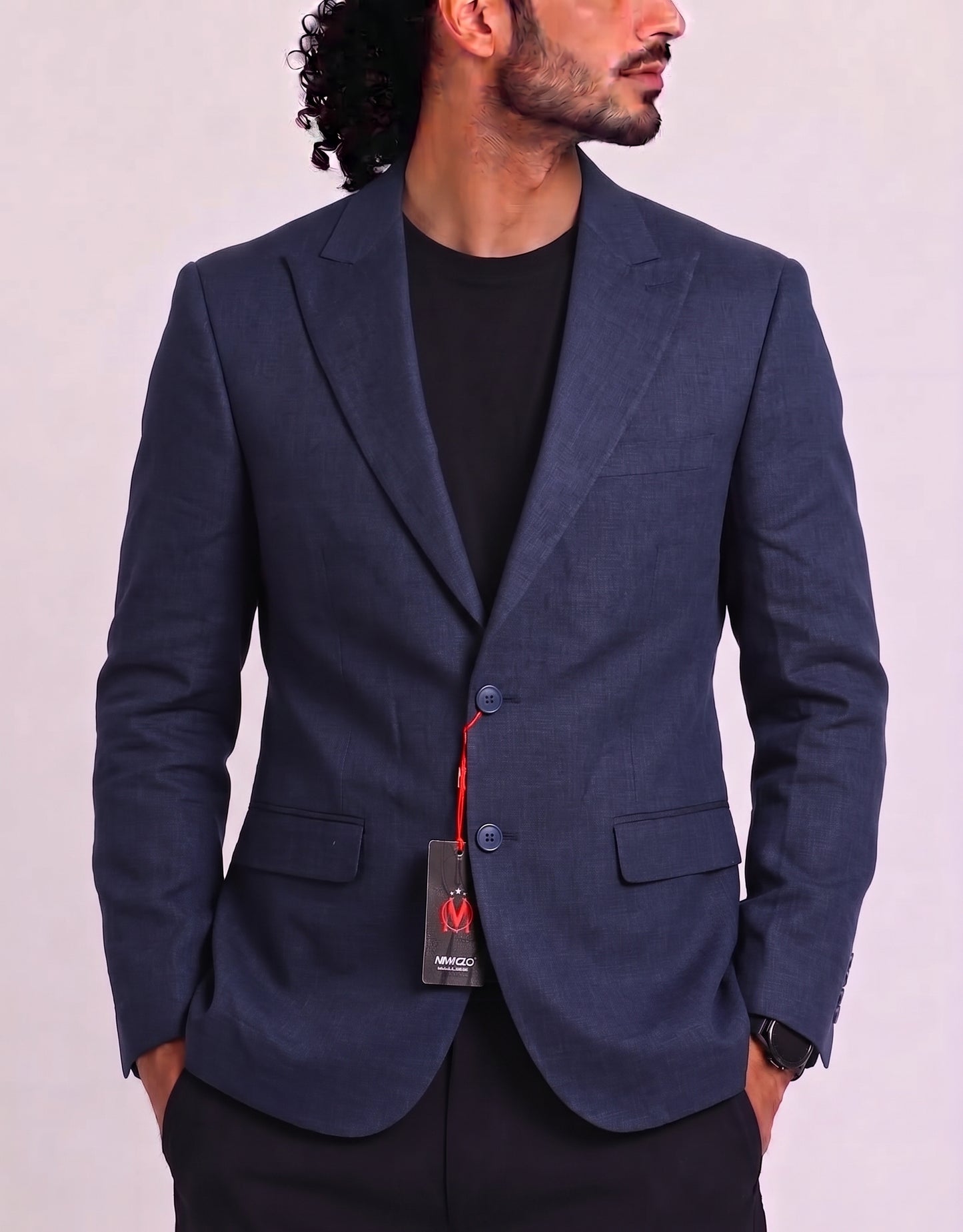 Munezzo Men Cotton Blue Coat S