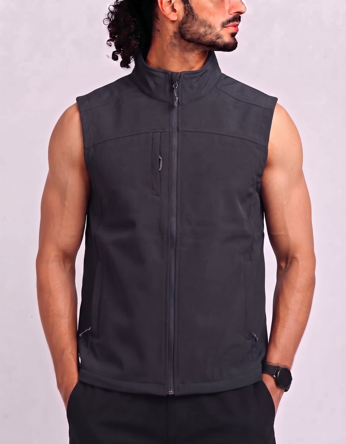 Elevate Men Blue Vest Jacket