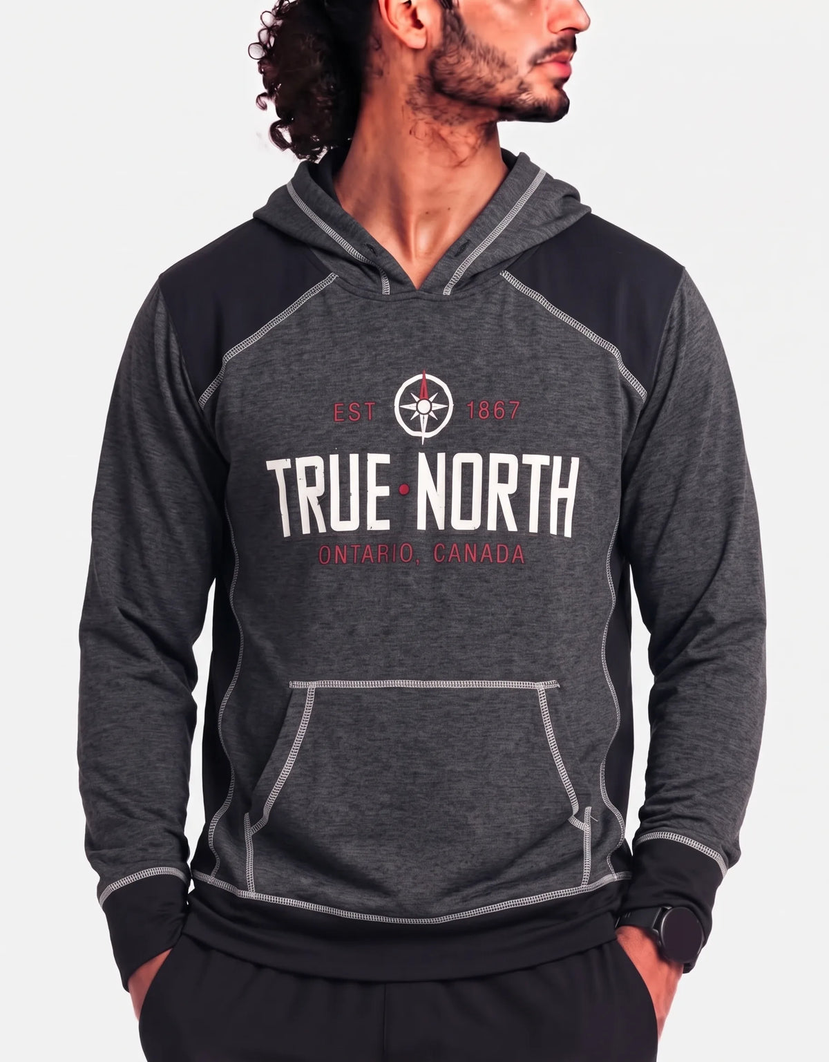 True North Men Polyester Brown Hoodie M