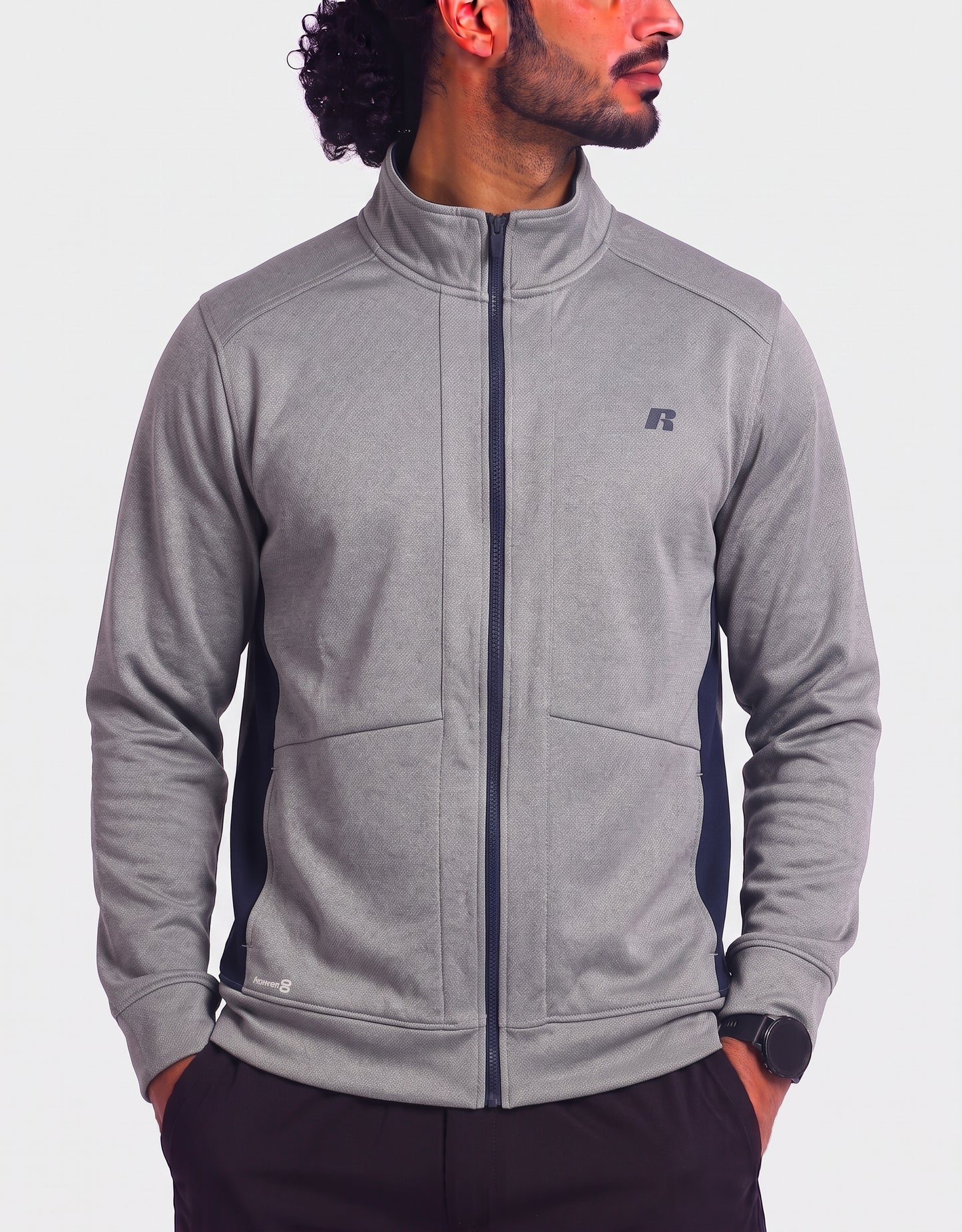 Russell Men Sport Gray Zipper L