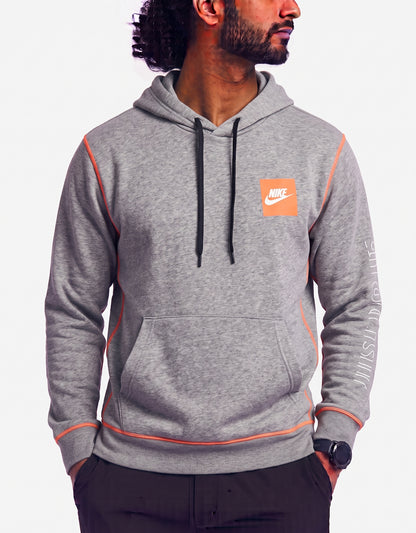 Nike Men Cotton Fleece Gray Hoodie M