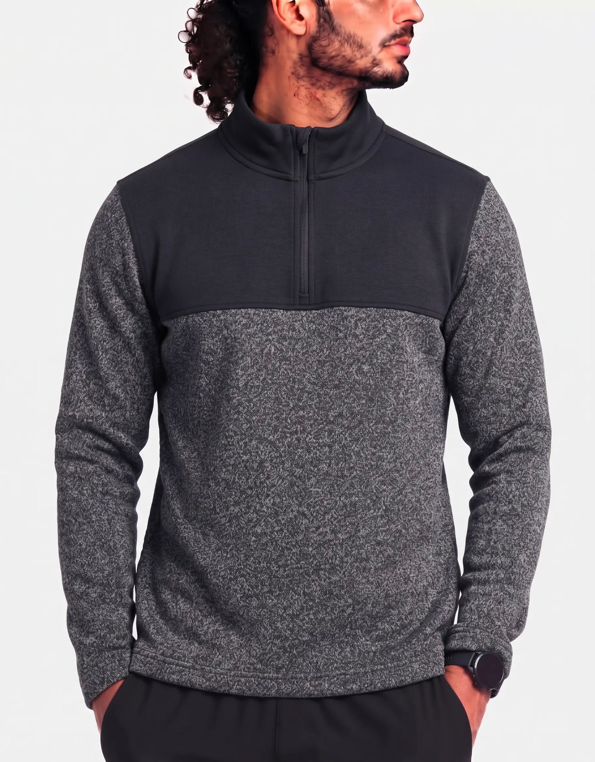 Van Heusen Men Polyester Black Gray Sweatshirt XL