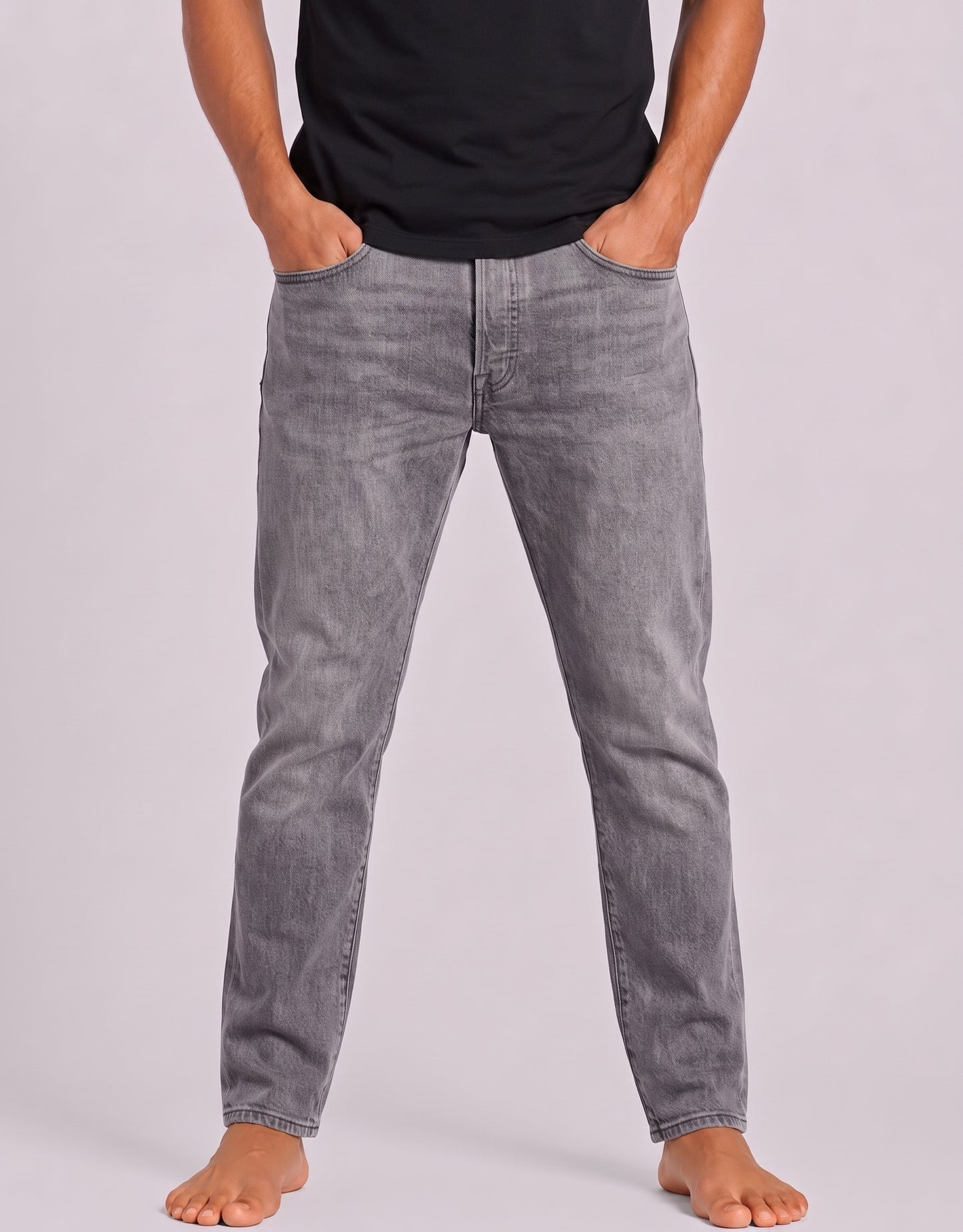 Levi's 501 Men Gray Cotton Jeans