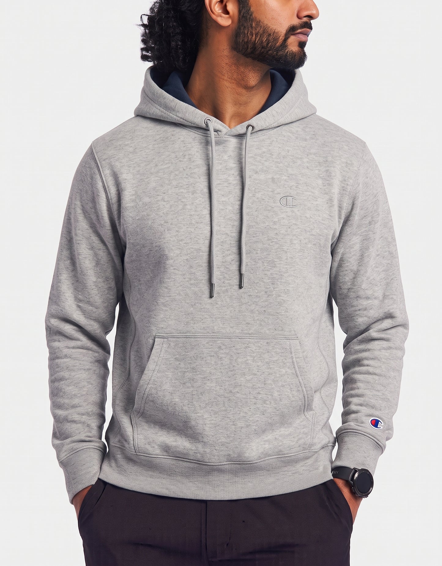 Champion Men Cotton Fleece Gray Hoodie S