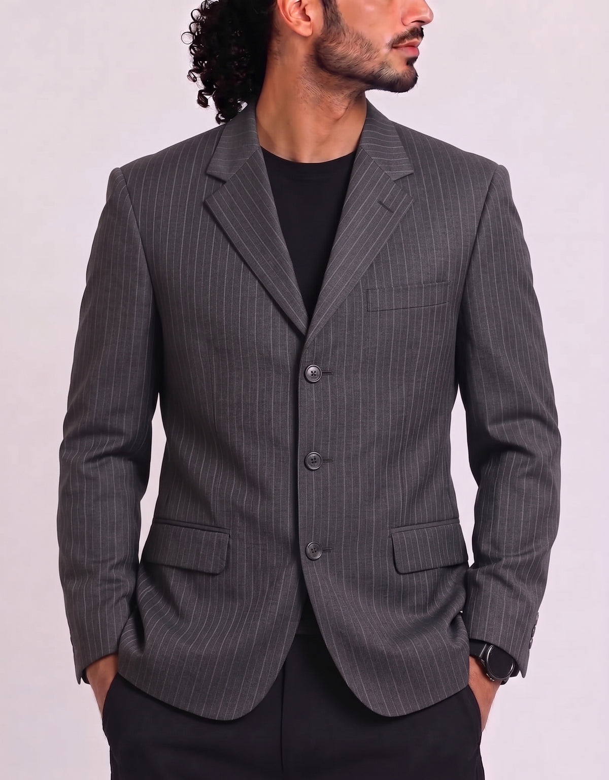 Nautica Men Cotton Gray Coat M