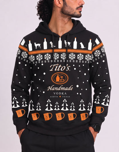 Tito's Men Cotton Fleece Black Hoodie S