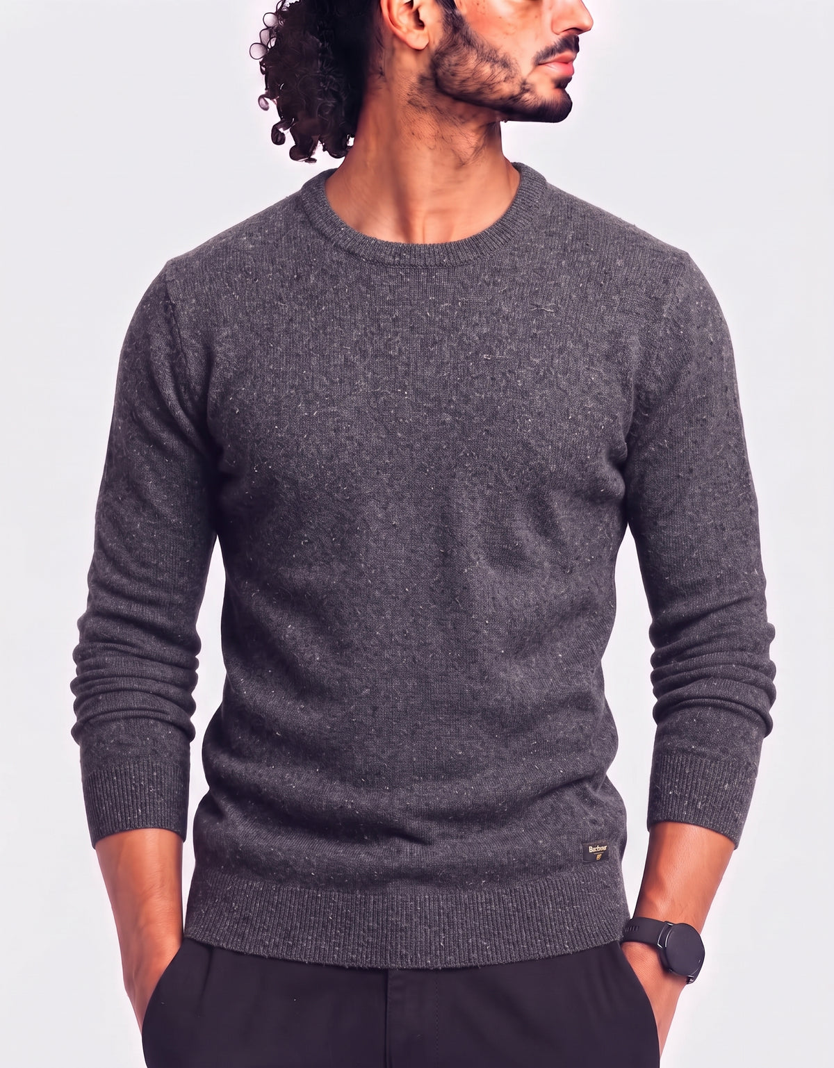 Barbour Men Cotton Fleece Blue Sweater M