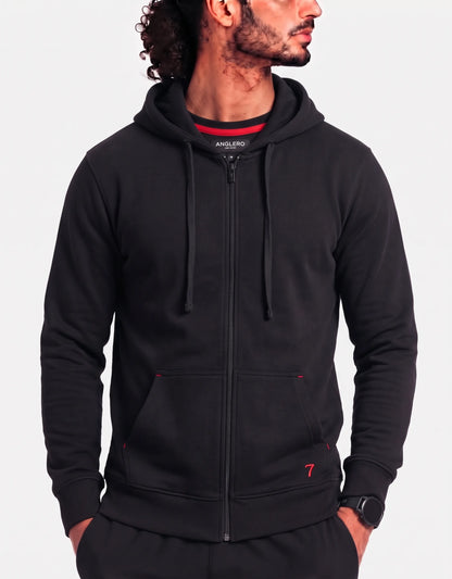 Anglero Men Cotton Black Zipper XL