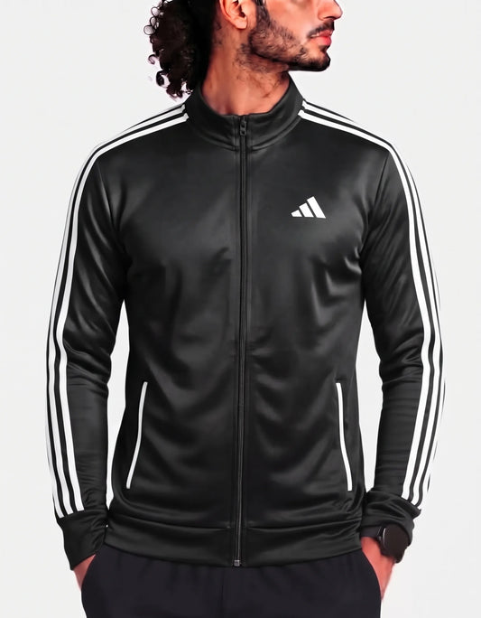 Blxck Men Polyester Black White Zipper XL