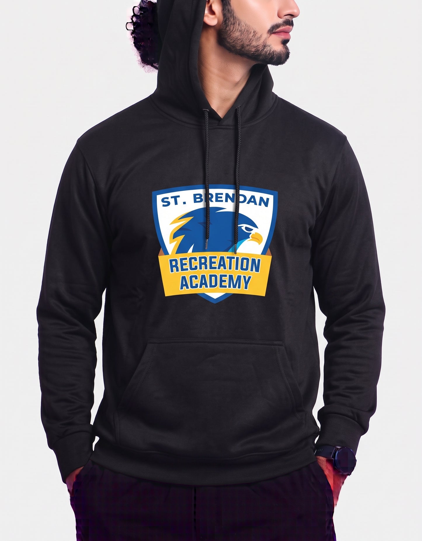 Champion Men Cotton Fleece Black Hoodie XL