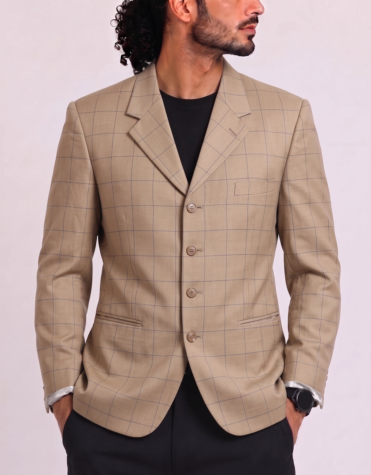 Itali Uomo Men Cotton Brown Coat M