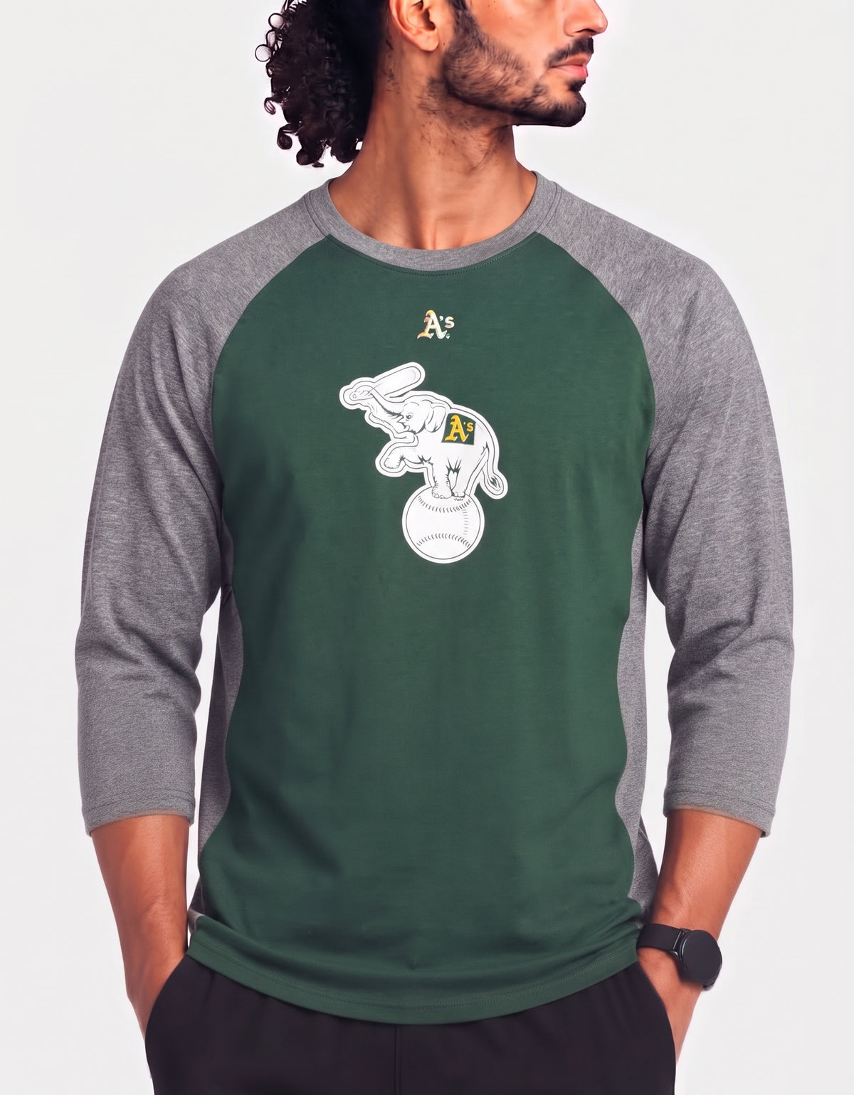 Majestic Men Sport Green Sweatshirt M