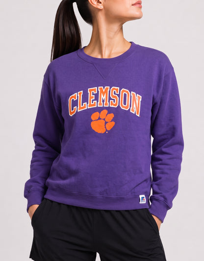 Russell Women Cotton Fleece Purple Sweatshirt S